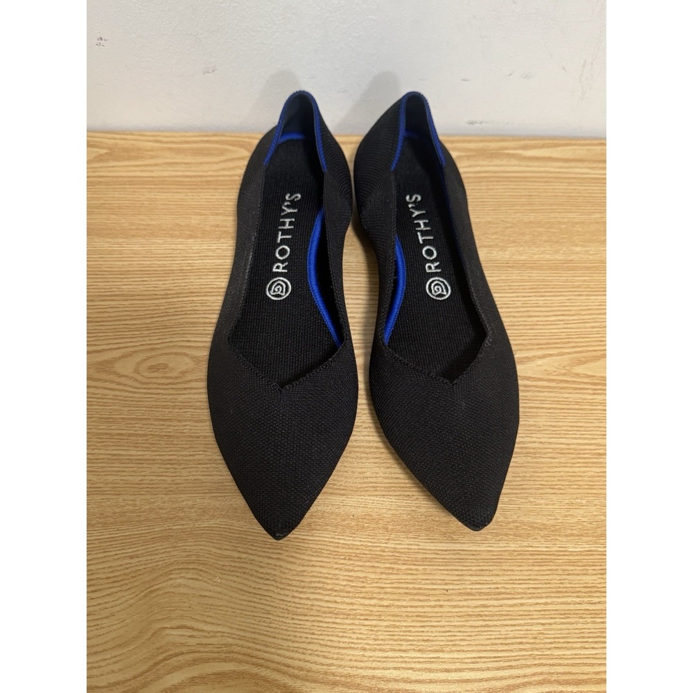 Rothys Womens The Point Black Knit Ballet Flats Shoes Size 10 - Picture 2 of 6